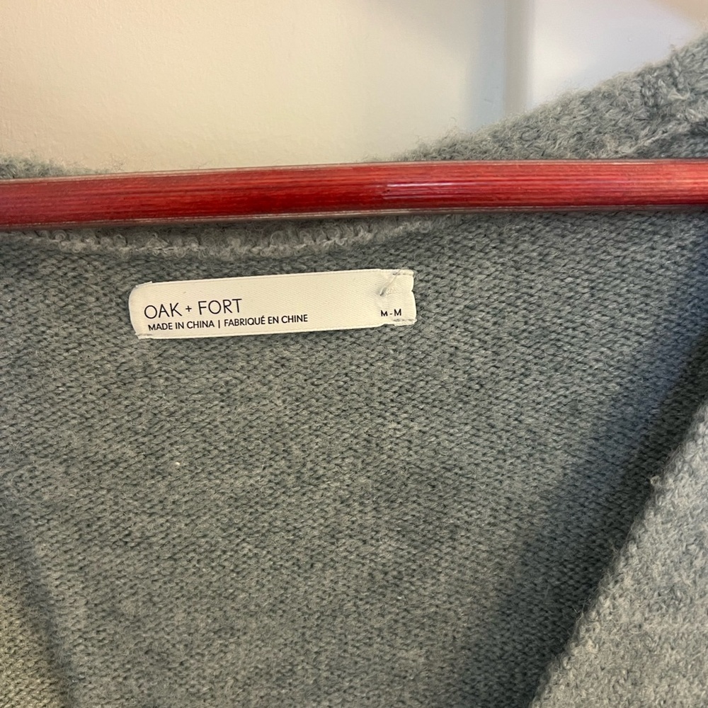 OAK + FORT Gray /blue Knit Cardigan Sweater - Picture 2 of 4
